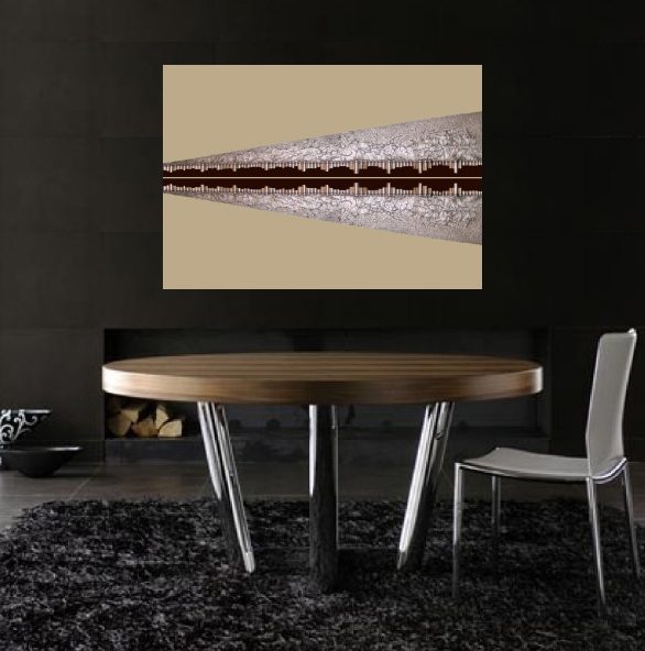 A beige, platinum and chocolate painting. buy art poster