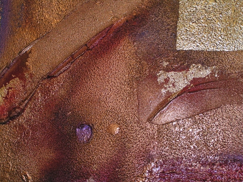 A crimson, chestnut and burnt umber painting. abstract color painting