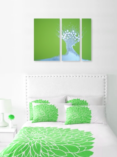 A lime, jade and green painting. buy art work online