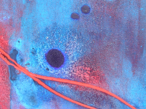 A blue and red painting. original abstract art painting