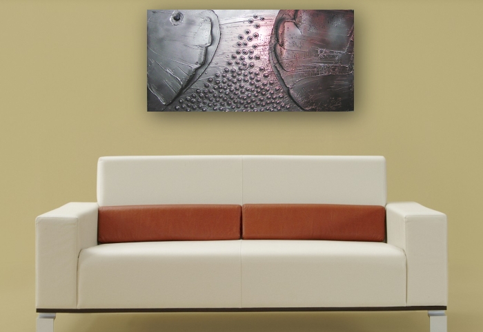 A copper, grey and platinum painting. modern art paintings and posters for sale