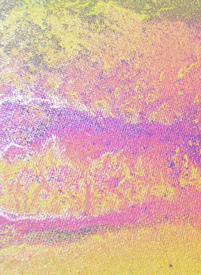 A mustard, gold and lemon painting. abstract canvas painting