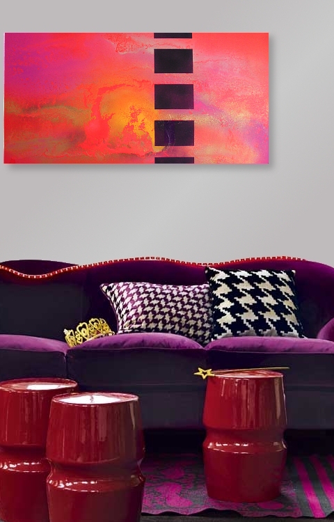 A lavender, magenta and purple painting. contemporary art painting