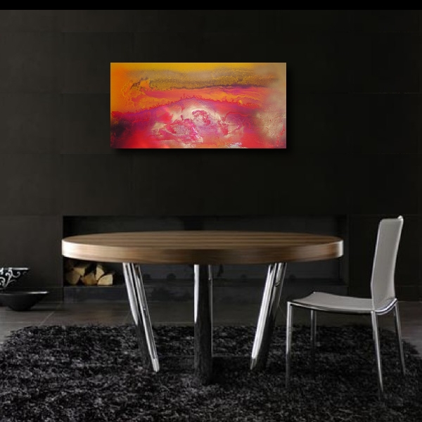 An amber, lemon and yellow painting. modern painting