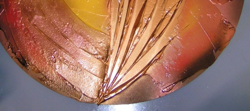 A copper, lemon and mustard painting. buy art