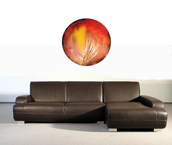 An amber, lemon and yellow painting. buy art work online