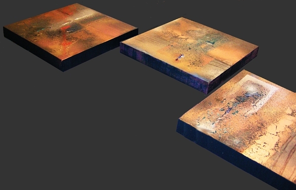 A sapphire, turquoise and gold painting. modern art for sale