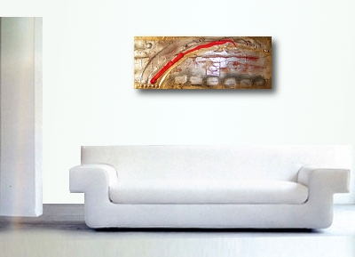 A platinum, silver and scarlet painting. art buy modern