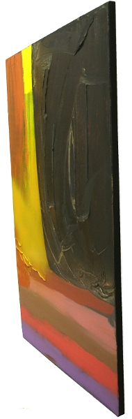 A black, gold and yellow painting. abstract canvas painting