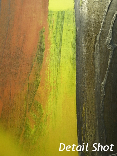 A yellow, black and gold painting. original abstract painting