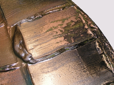 A rust, black and gold painting. abstract canvas painting