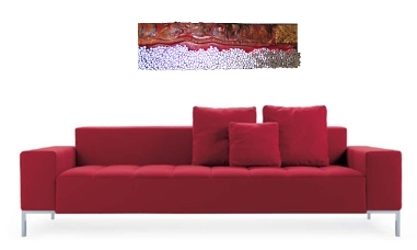 A silver, puce and red painting. abstract art paintings