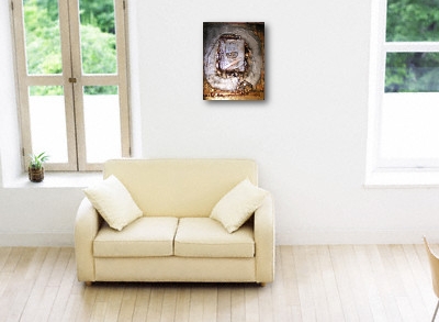 A lemon, rust and gold painting. modern art for sale