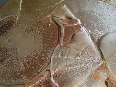 A bronze, rust and copper painting. modern abstract art