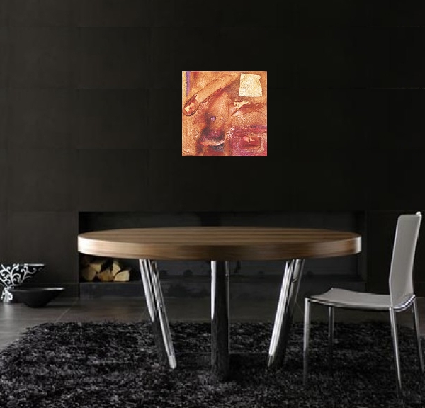 A burgundy, rust and bronze painting. contemporary art painting