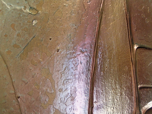 A brass, bronze and copper painting. abstract art for sale