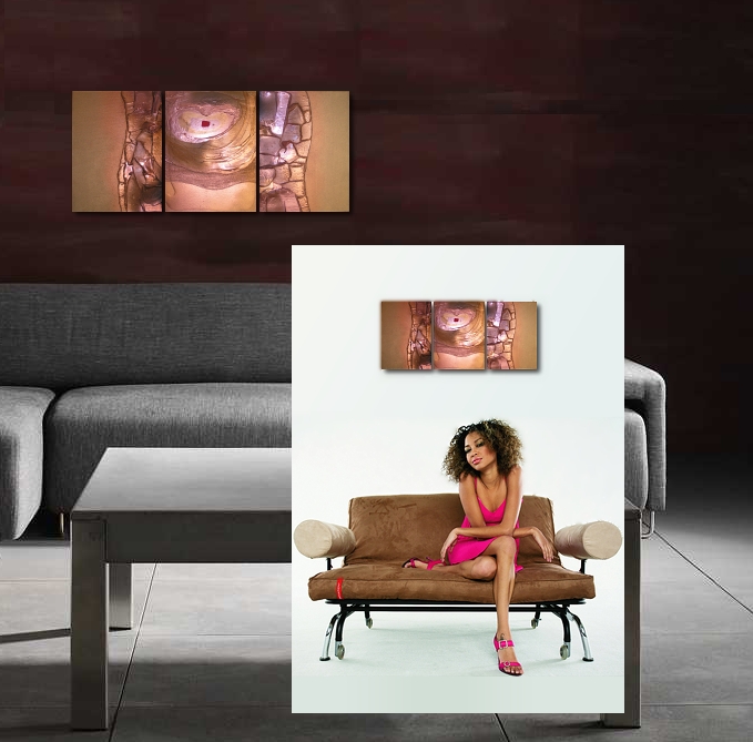 A scarlet, gold and copper painting. modern paintings