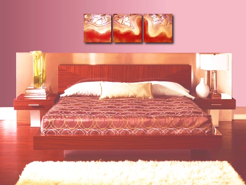 A gold, red and crimson painting. modern painting