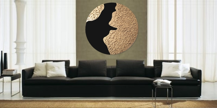 A black, grey and silver painting. modern painting