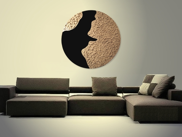 A black, grey and silver painting. modern painting