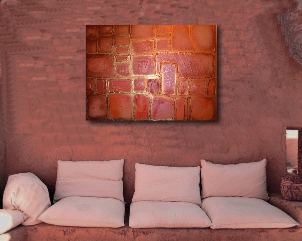 An amber, orange and gold painting. abstract painting gallery