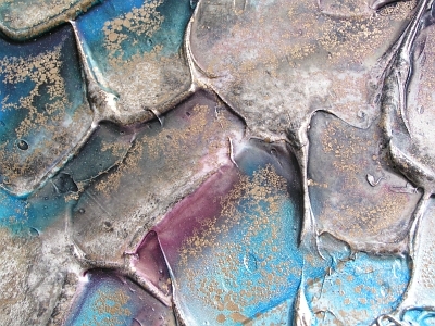 A silver, pink and magenta painting. modern abstract art