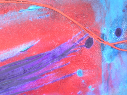 A red and blue painting. modern art paintings