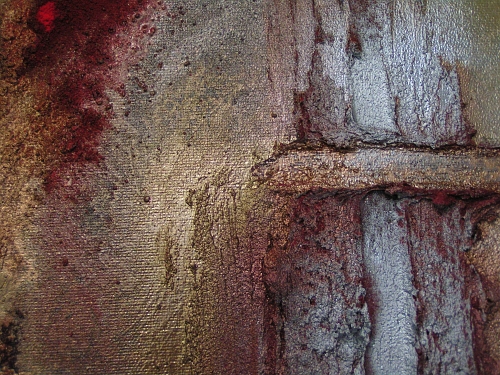 A crimson, rust and magenta painting. abstract painting for sale