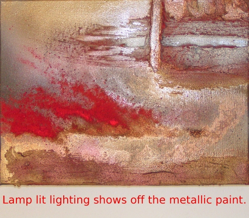 A brass, bronze and rust painting. abstract painting gallery