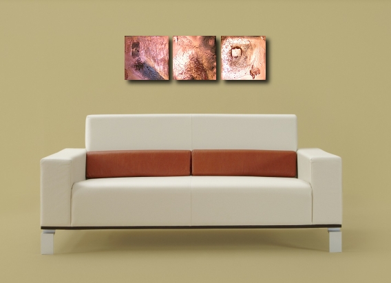 A burgundy and copper painting. abstract modern paintings