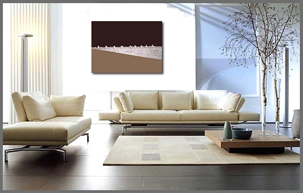 A chocolate, silver and beige painting. modern painting