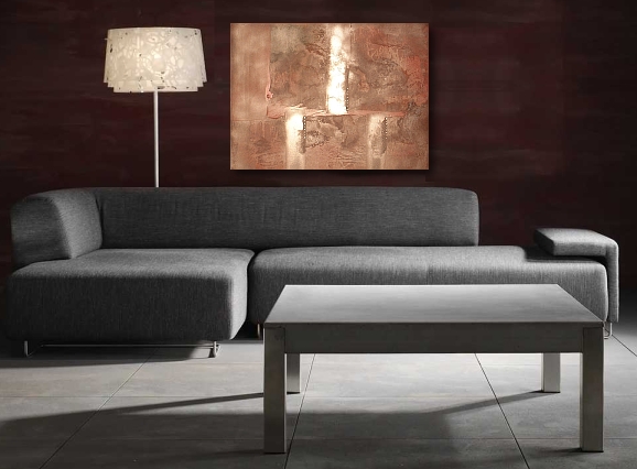 A platinum, salmon and pink painting. buy art