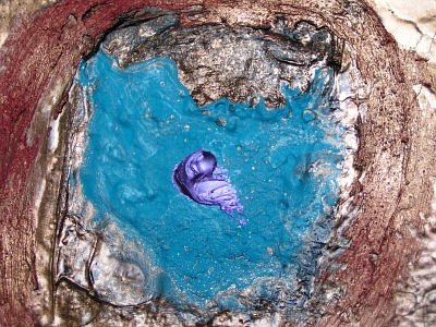 A powder blue, copper and lilac painting. gallery search modern art paintings