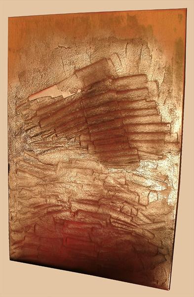 A red and gold painting. buy contemporary art