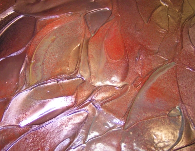 A gold, red and grey painting. original abstract painting