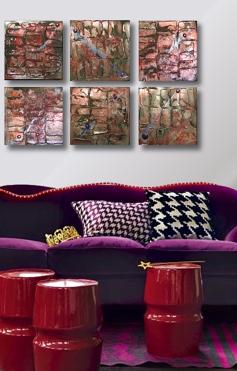 A rust painting. abstract art for sale