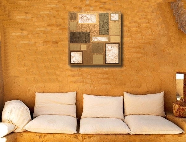 A gold, coffee and chocolate painting. gallery search modern art paintings