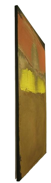 A gold and yellow painting. colorful abstract art