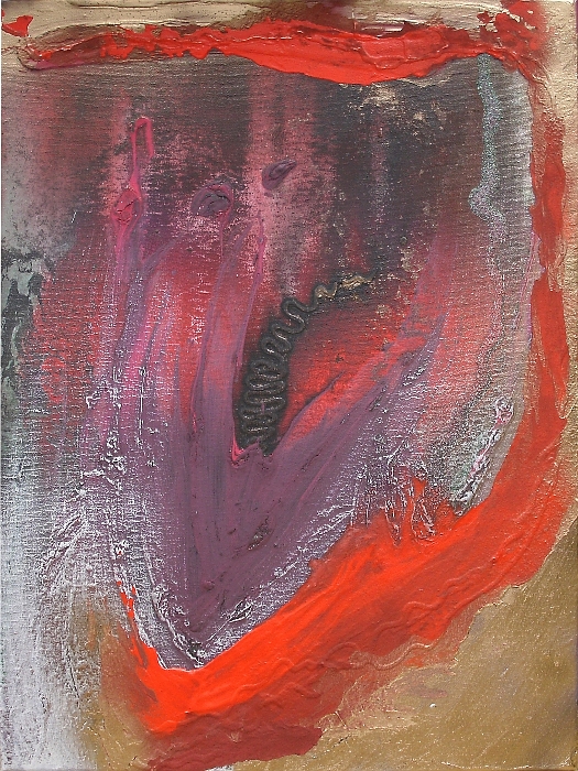 A pink and red painting