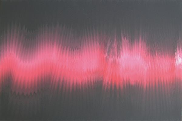 A black and pink painting