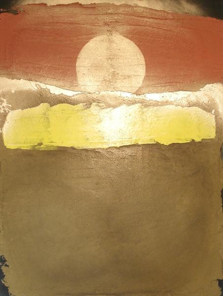 A gold and yellow painting